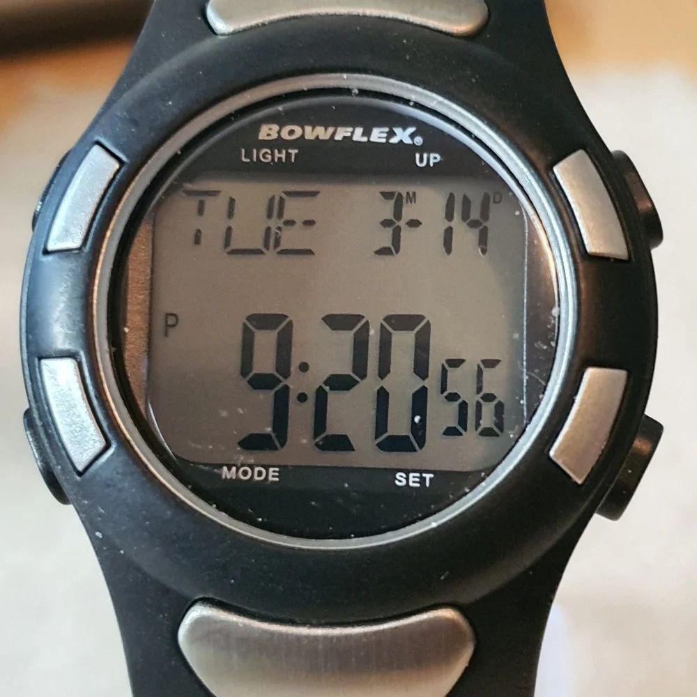 Bowflex BlackSilver Ez Heart Rate Monitor Fitness Tracker Unisex Watch